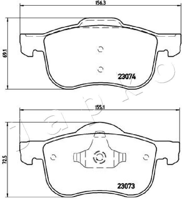 JAPKO 500332 Brake Pad Set, disc brake