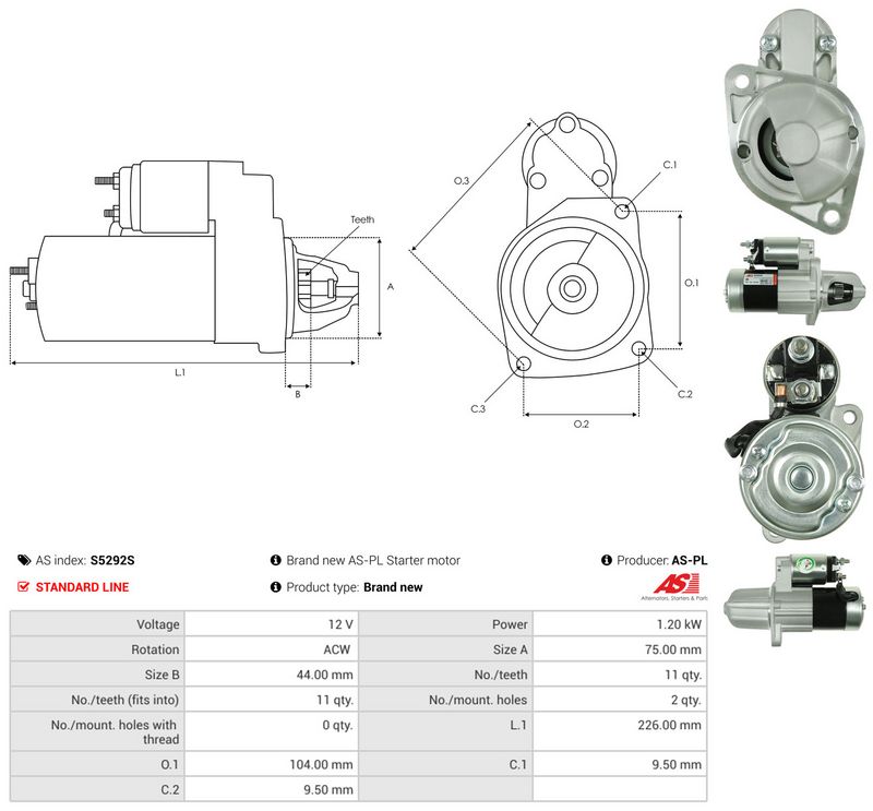 Starter, AS-PL S5292S