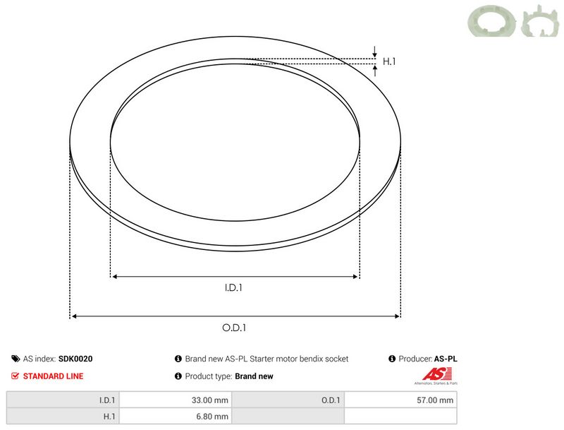 Remondikomplekt, Starter, AS-PL SDK0020