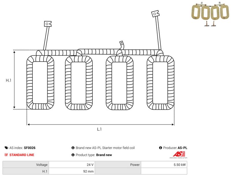 AS-PL SF0026 Field Winding, starter