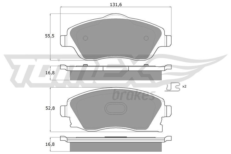 TOMEX Brakes TX 12-19 Комплект гальмівних накладок, дискове гальмо