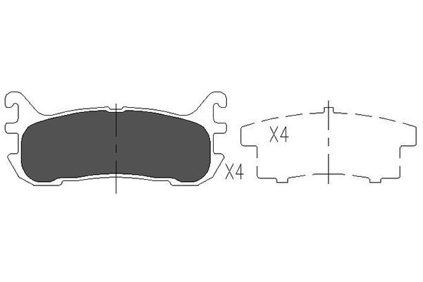 Комплект гальмівних накладок, дискове гальмо, Kavo Parts KBP-4540