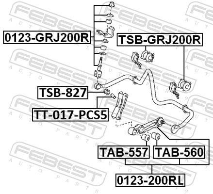 FEBEST 0123-200RL Link/Coupling Rod, stabiliser bar
