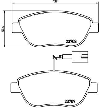 Комплект гальмівних накладок, дискове гальмо, Brembo P23137X