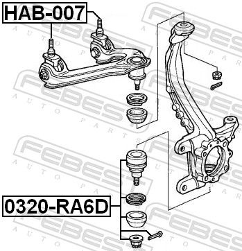 FEBEST HAB-007 Mounting, control/trailing arm