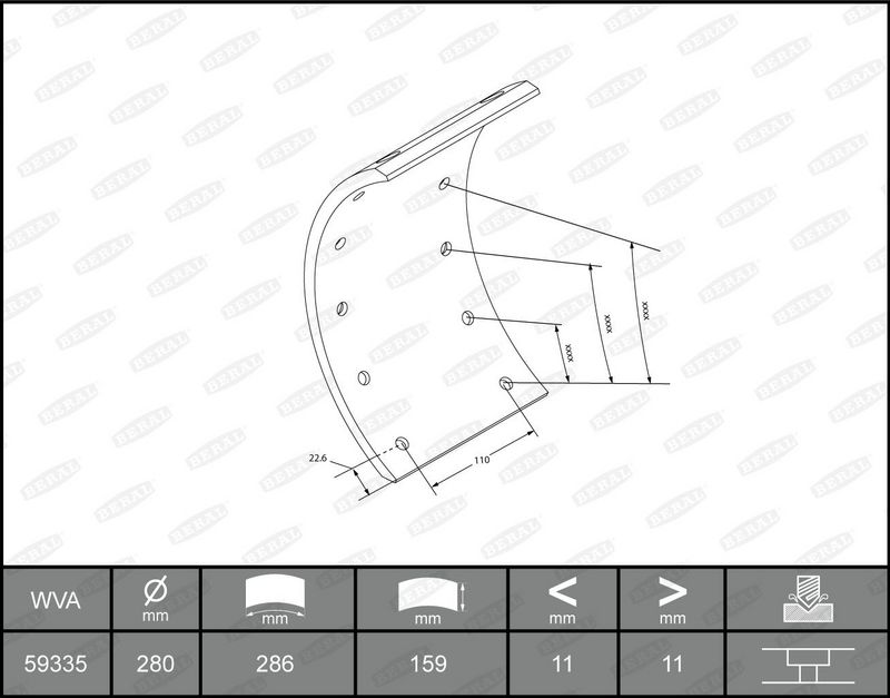 BERAL Remvoeringsset, trommelrem