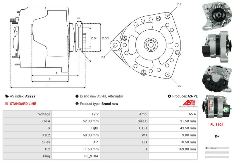 AS-PL A9227 Alternator