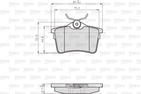 Комплект гальмівних накладок, дискове гальмо, Valeo 872765