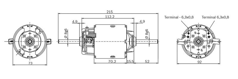 BOSCH 0 130 111 042 Electric Motor, interior blower