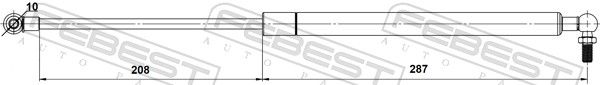 FEBEST 08117-003LH Gas Spring, boot/cargo area