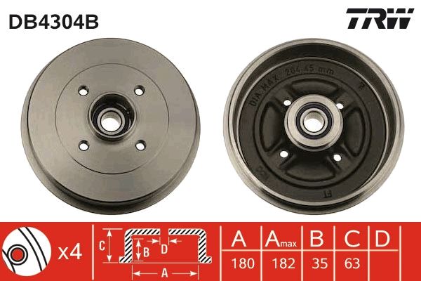 Гальмівний барабан, Trw DB4304B