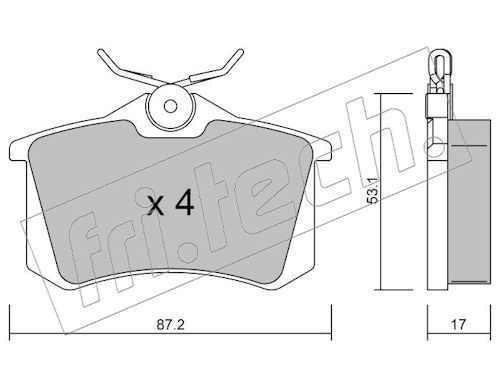 fri.tech. 102.1 Brake Pad Set, disc brake