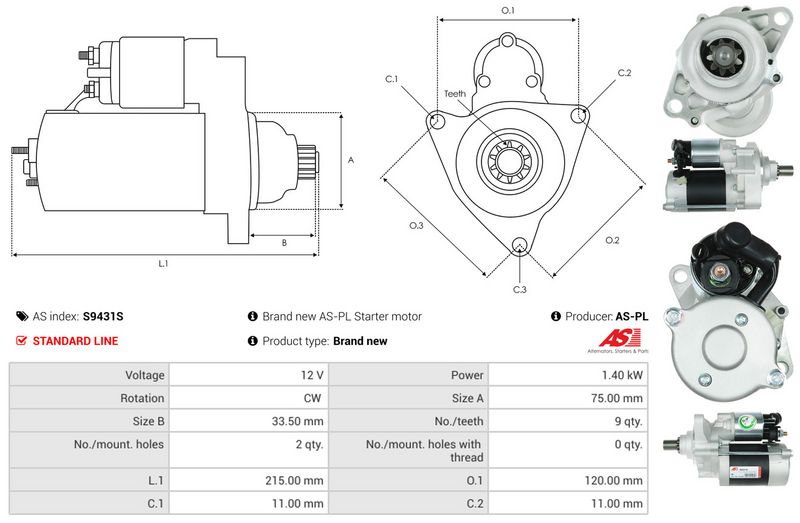 AS-PL S9431S Starter