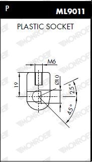 Газова пружина, кришка капота, Monroe ML6365