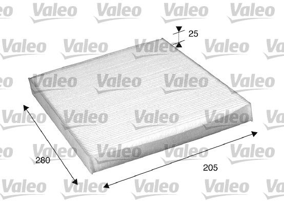 Фільтр, повітря у салоні, 25мм, пиловий фільтр, Valeo 698885