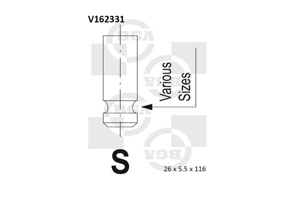 Випускний клапан, Bg Automotive V162331