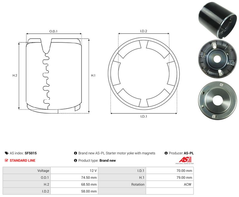AS-PL SF5015 Field Winding, starter
