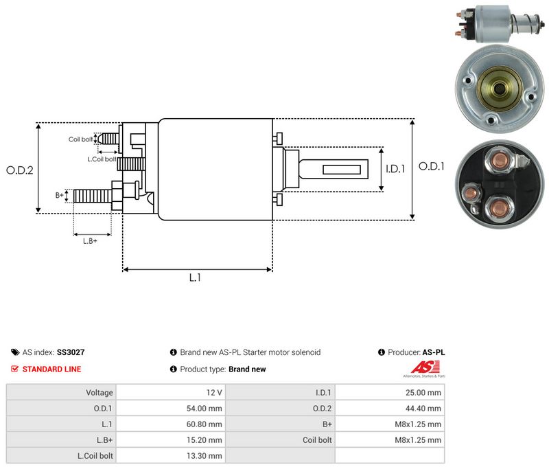 Magnetlülitus, starter, AS-PL SS3027