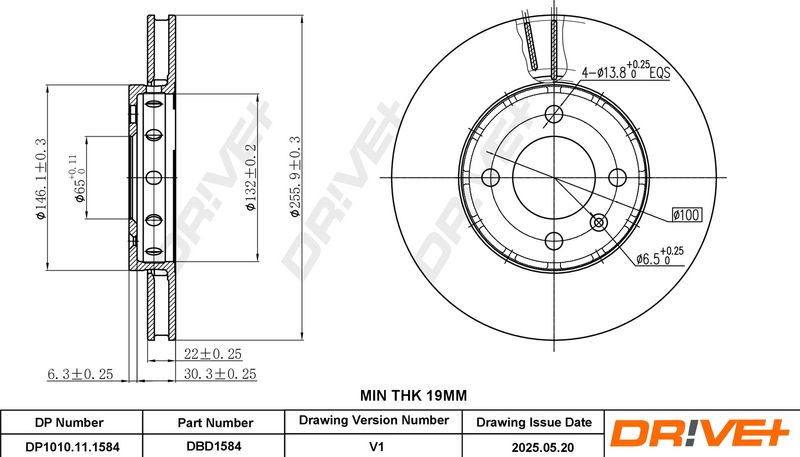Disc frana DP1010.11.1584 Dr!ve+