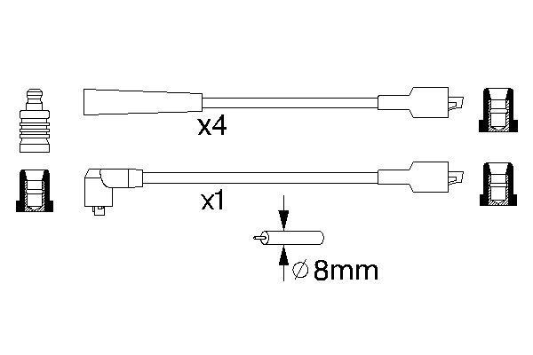 BOSCH B868 проводи високого напруги FH60/60/80/80 FB50 5шт. FORD у т.ч. Sierra, Scorpio ISUZU