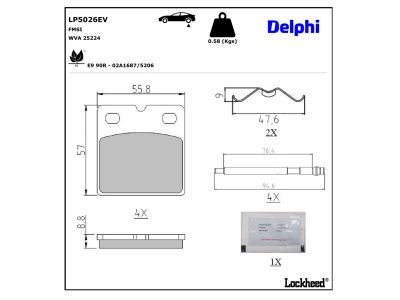 DELPHI LP5026EV Brake Pad Set, disc parking brake