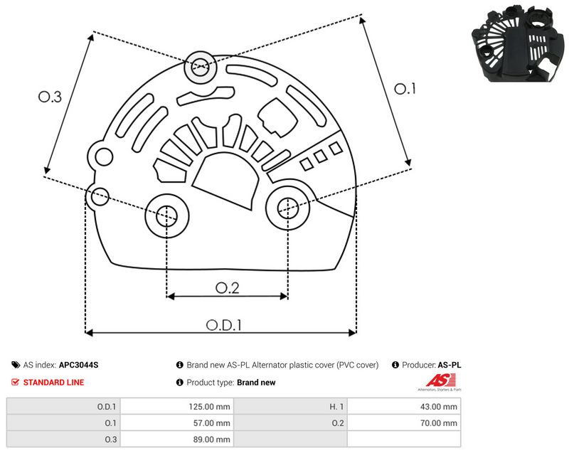 Kaitsekate, generaator, AS-PL APC3044S