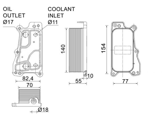 MAHLE Olajhűtő, motorolaj CLC 235 000P