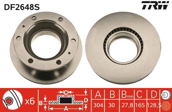 TRW féktárcsa DF2648S