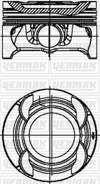 YENMAK Поршень з кільцями та пальцем Mercedes C205/204 180/160 розмір відп. 83/STD M274.910