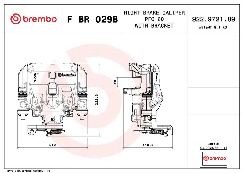 Etrier frana F BR 029B BREMBO
