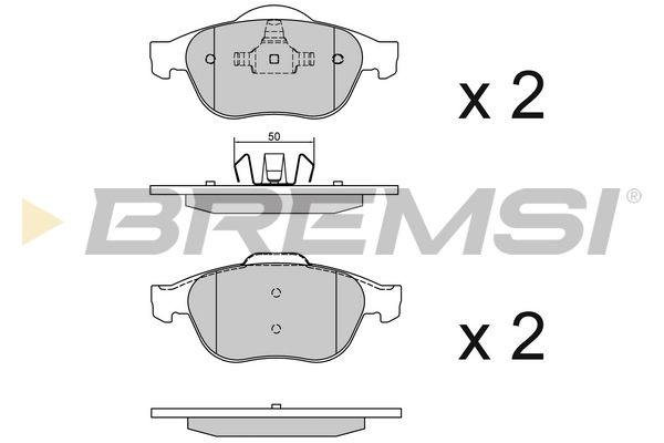 Комплект гальмівних накладок, дискове гальмо, Bremsi BP2970