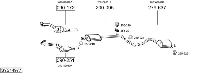 BOSAL kipufogórendszer SYS14977