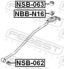 FEBEST NSB-063 Bushing, selector/shift rod