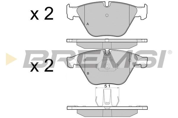 Тормозные колодки пер. BMW 5 (F10) 10-(ATE) (155,1x68,5x18,9)