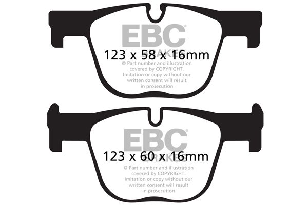 Комплект гальмівних накладок, дискове гальмо, Ebc Brakes DP42131R