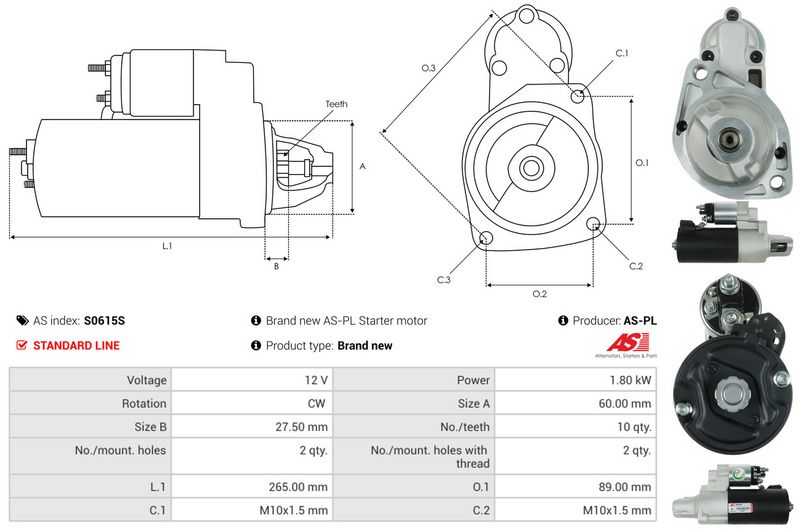 AS-PL S0615S Starter