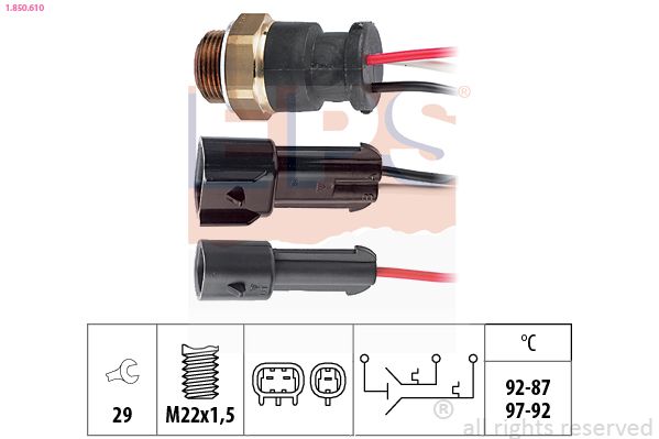 Термовимикач, вентилятор радіатора, Eps 1850610