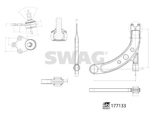 SWAG 33 10 3923 Control/Trailing Arm, wheel suspension