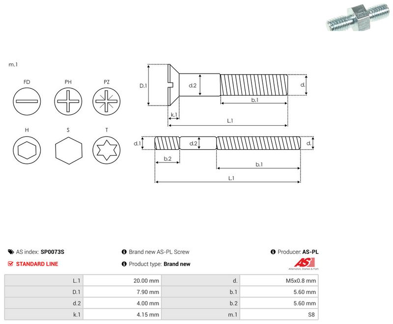 AS-PL SP0073S Repair Set, alternator