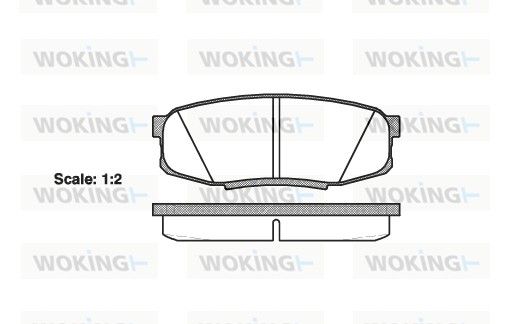 Комплект гальмівних накладок, дискове гальмо, Woking P13723.00