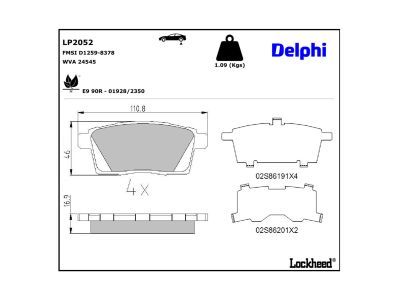 DELPHI LP2052 - Brake Pad Set, disc brake