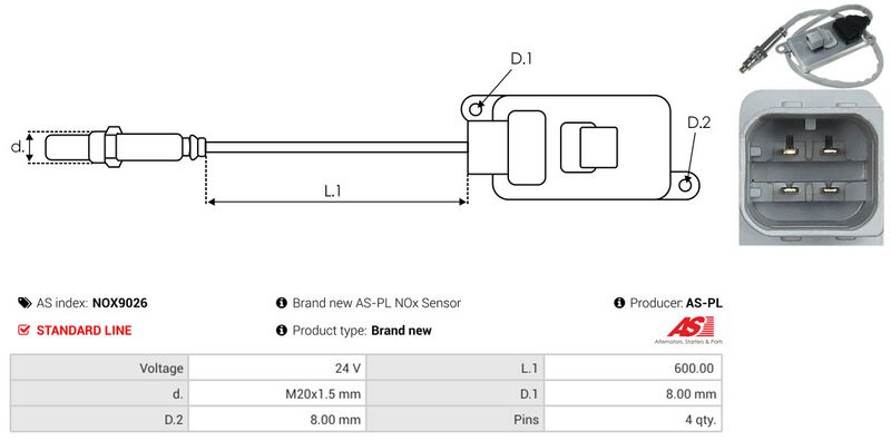 AS-PL NOX9026 NOx daviklis