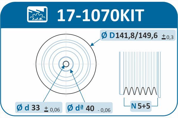 Комплект шківів, колінчатий вал, Ijs 17-1070KIT