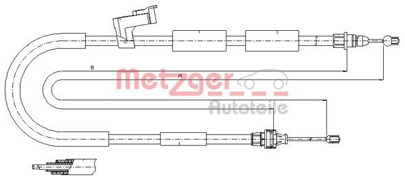 METZGER huzal, rögzítőfék 17.0685