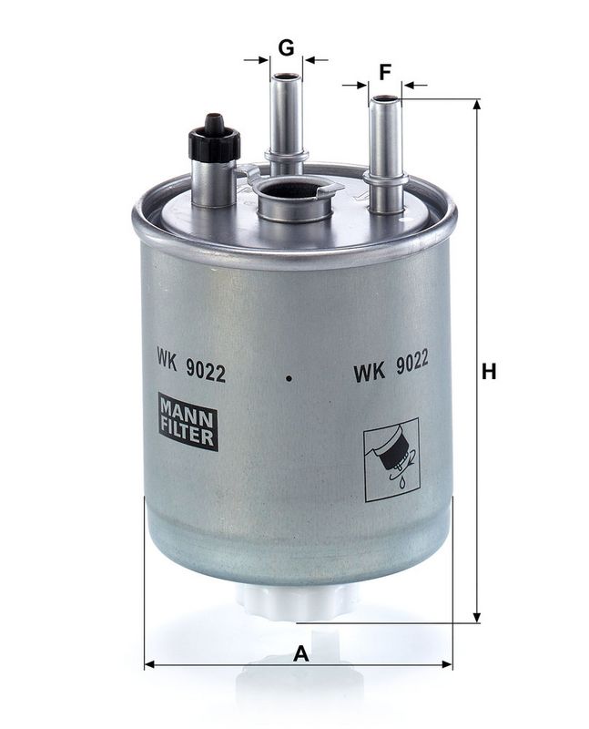 Kütusefilter, MANN-FILTER WK 9022