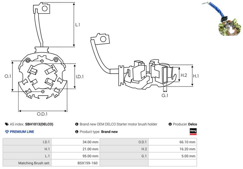 AS-PL SBH1013(DELCO) Holder, carbon brushes