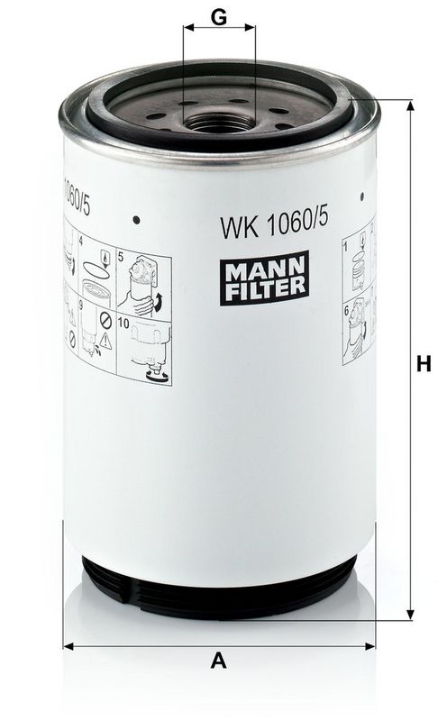 MANN-FILTER Filtre à carburant WK 1060/5 x