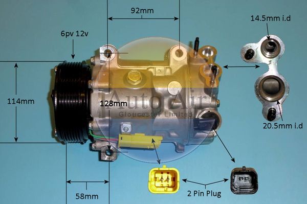 Auto Air Gloucester Compressor, air conditioning 14-1322P