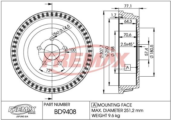 Piduritrummel FREMAX BD-9408