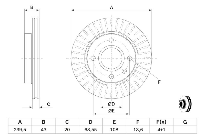 BOSCH 0 986 478 502 Brake Disc